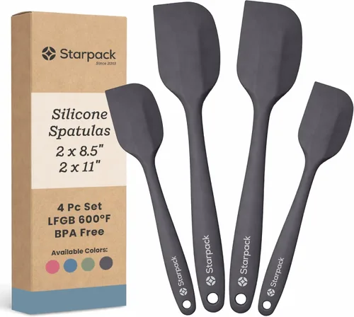 Vista 14 de Starpack - Juego de espátulas de silicona «Scrape & Stir» (2 piezas) – Juego de espátulas resistentes al calor a 600 °F – Espátulas de cocina