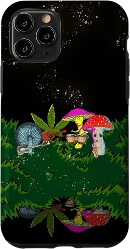 Vista 29 de Jamming Mushrooms Weed - Carcasa para iPhone 17, diseño psicodélico de cannabis 420