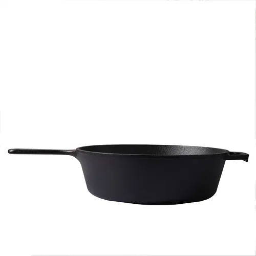 Vista 8 de Sartén de hierro fundido (extra profundo) – 10.25 pulgadas con tapa de sartén, sartenes + fundas de soporte de mango de silicona – Utensilios