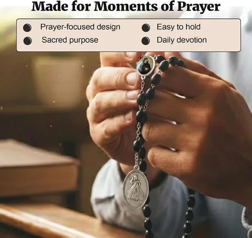 Vista 4 de SANCTUM VERITAS Saint Faustina Kowalska True Relic Chaplet Apostle Divine of Mercy Miraculous Medal Jesus I Trust in You Chaplet Three O' Clock