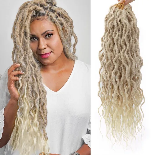 Vista 60 de Rizos de cabello sintético tejido en crochet de 16 pulgadas, 8 paquetes, Rizos de cabello tejido en crochet pre-enlazados con extremos rizados