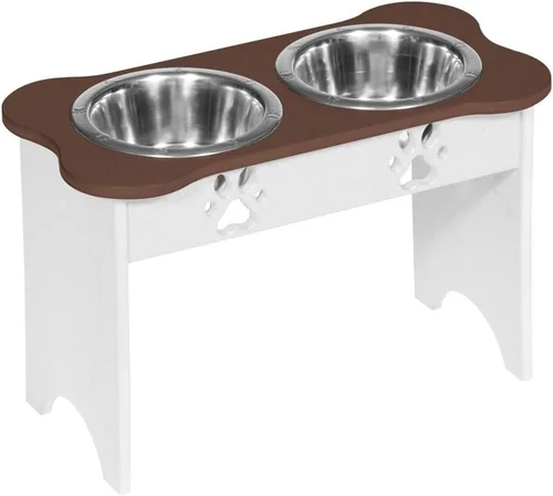 Vista 206 de Poly Lumber - Comedero doble de hueso mediano de 2 cuartos de galón, color negro