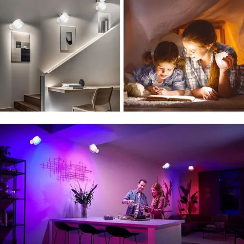 Vista 8 de Adetu LED Wall Mounted Lights, Rechargeable Wall Sconces Lamp, 3 Color Temperatures & Remote, Magnetic Clamp Light 360° Rotation Dimmable Cordless