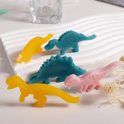 Vista 5 de 23 moldes de resina de dinosaurio, moldes de silicona de animales para llavero de resina epoxi con dijes de agujero, moldes de fundición de resina