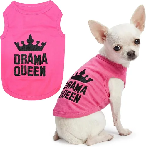 Vista 20 de Parisian Pet Camiseta para perro – Bordado 'All Bark No Bite ' 100% algodón, ropa para perros – Chaleco sin mangas para mascotas – Camisas lavables