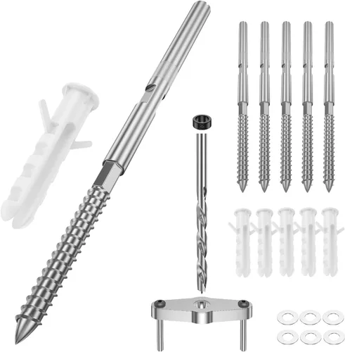 Vista 8 de Soporte invisible para estante flotante (4 piezas) - Soportes ocultos plateados para estantes flotantes de madera - Soportes ciegos para estantes
