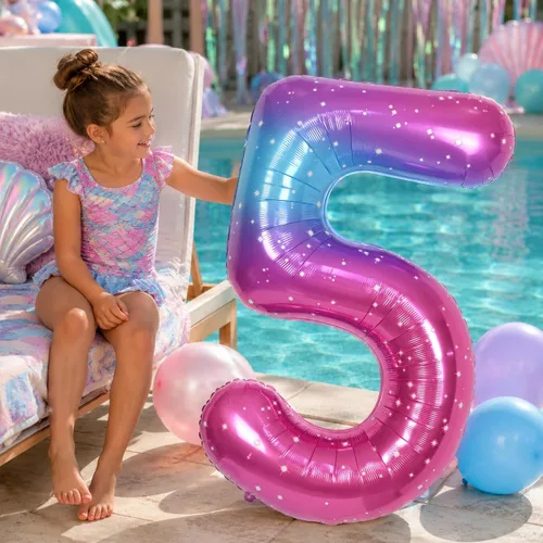 Vista 194 de Globo negro del número 0 para niñas y niños, 40 pulgadas, grande, número 0-9, de papel de aluminio, de Mylar para helio, juego de globos digitales