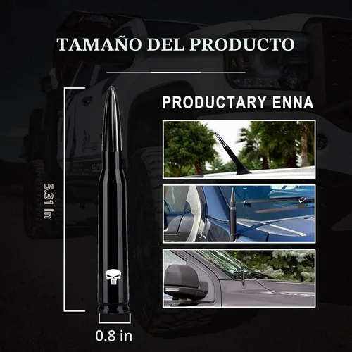 Vista 3 de Pack-1 - Antena tipo bala para automóvil, poste de antena de calavera de 5.4 pulgadas para GM Chevy Silverado 1500 2500 3500 HD Avalanche GMC Sierra