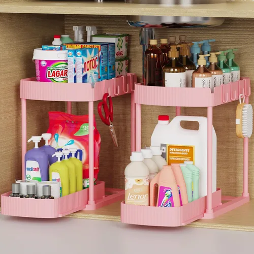 Vista 11 de Ukeetap Organizadores de almacenamiento extraíbles multiusos, organizadores debajo del fregadero/gabinete y almacenamiento para baño y cocina, Negro