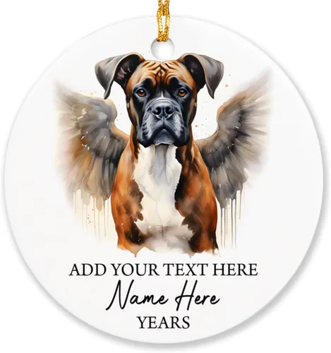 Vista 19 de Airedale Terrier - Adorno personalizado de alas de ángel para perro, regalo de pérdida de condolencias de mascotas, adorno de Navidad conmemorativo