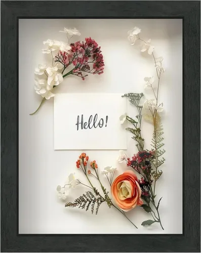 Vista 26 de FrameWorks Marco de Caja de Sombra de Madera Negra de 8" x 8" – Vitrina con Parte Trasera de Fieltro Suave, Caja de Memoria con Vidrio Templado