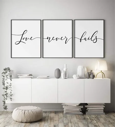 Vista 8 de Arte de pared para decoración del hogar, 3 piezas, póster de oración de serenidad, impresiones de recuperación de adicciones, pintura en lienzo