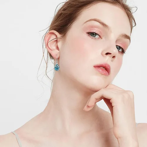 Vista 3 de Turquoise Dangle Earrings,S925 Sterling silver Tree of Life Turquoise Teardrop Earrings for women Girls,Family Tree Jewelry