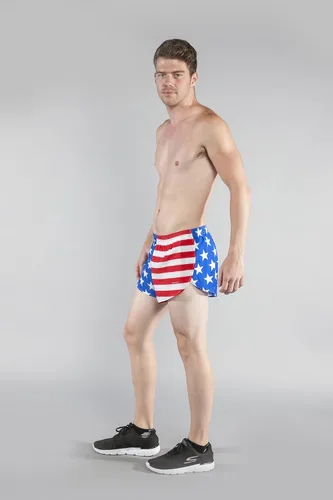 Vista 5 de B.O.A Boa 1000SWP - Pantalón corto para correr con estampado Elite Split de 1 pulgada para hombre