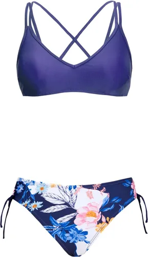Vista 4 de CUPSHE Traje de baño de dos piezas para mujer, traje de baño con tirantes cruzados en la espalda y tirantes delgados dobles