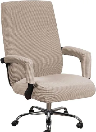 Vista 14 de Shukii Funda elástica para silla de oficina, funda elástica para silla de respaldo alto para computadora con 2 fundas para brazos, funda universal
