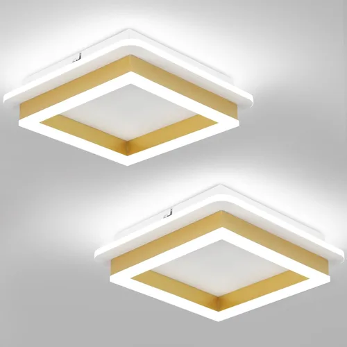 Vista 22 de CANEOE Luz de Pasillo Cuadrada de 24W, Moderna Luz de Techo LED de Montaje al Ras, Luces de Acrílico Blanco Cerca del Techo para Dormitorio Comedor