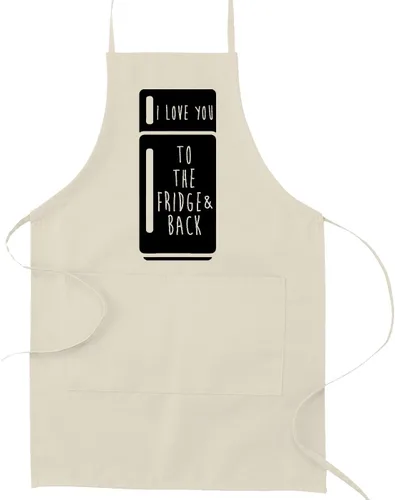 Vista 6 de Decal Serpent I Love You to The Fridge and Back Juego de palabras divertido Parody Cooking Baking Kitchen Delantal - Negro