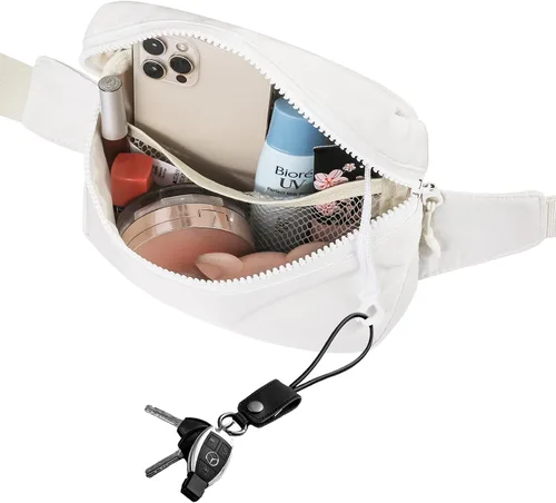 Vista 5 de Bolsa de Cintura Frenou Riñonera de Moda para Mujeres y Hombres, Riñonera con Correa Ajustable para Regalo, Riñonera para Viaje, Correr, Senderismo