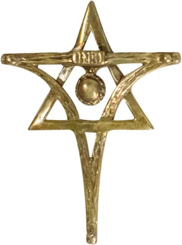 Vista 6 de Inri Colgante Cruz Cristiana Mesiánica y Estrella de David Aleación de oro.
