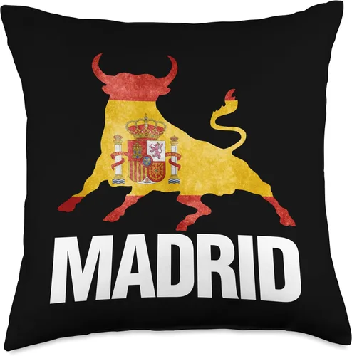 Vista 5 de Espana Visit Spain Gifts - Almohada de regalo con bandera de Madrid (16.0 x 16.0 in), multicolor