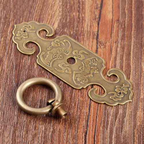 Vista 8 de dophee 2 tiradores de puerta de latón estilo chino vintage con tornillos