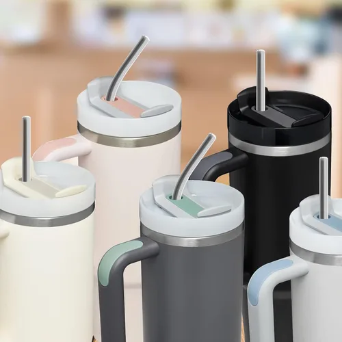 Vista 6 de para Stanley Quencher Vaso de 40 onzas 6x Pajillas de Acero Inoxidable Metálico, Pajillas de Reemplazo Extra Largas/Altas de 12 Pulgadas para Taza