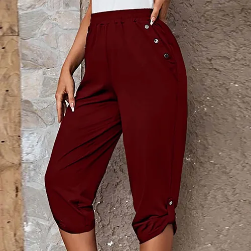 Vista 211 de Pantalones capri para mujer, estilo casual, de verano, elásticos, de cintura alta, pantalones de yoga, ajuste atlético, pantalones deportivos
