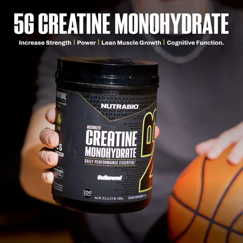 Vista 6 de NutraBio - Monohidrato de creatina de grado micronizado y puro, refuerza la energía y la fuerza muscular (35.27 onzas), sin sabor, probado por HPLC