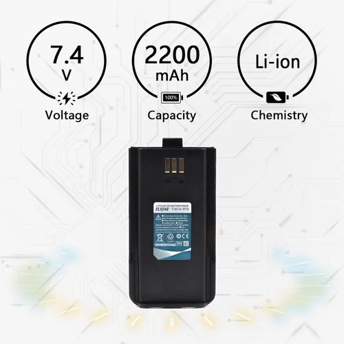 Vista 3 de Paquete de 2 baterías de iones de litio de 7.4V 2200mAh DM-8 de repuesto para radios radioaficionadas Radioddity GA-510 GD-77 GD-77S DM-1801 BF-H6