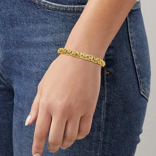 Vista 2 de Canaria 10kt Yellow Gold Medium Byzantine Bracelet