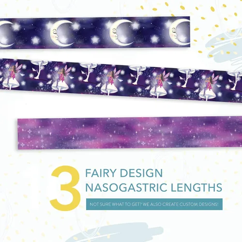 Vista 9 de A Simple Patch Cinta adhesiva precortada para tubos nasogástricos o de oxígeno, 3 longitudes de mezcla de hadas