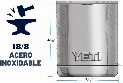 Vista 2 de Yeti Rambler Vaso corto de 10 onzas con aislamiento térmico al vacío, de acero inoxidable, con tapa MagSlider Verde mar