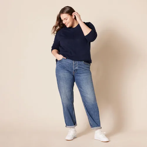 Vista 4 de Tienda Essentials Suéter de cuello redondo de manga larga suave al tacto para mujer