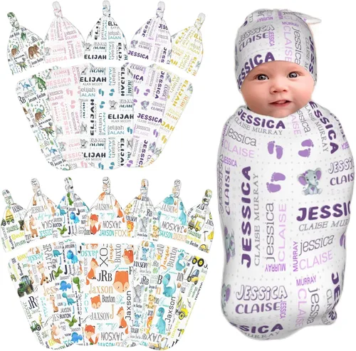 Vista 8 de Manta personalizada para bebé y niño con nombre, mantas de bebé personalizadas para niñas y niños con nombre, artículos personalizados para bebés