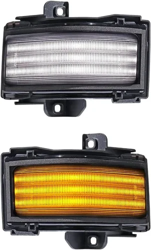 Vista 7 de Astra Depot 2 luces intermitentes de luz intermitente LED ámbar blanco y ámbar dinámico para remolque, luz indicadora DRL de estacionamiento