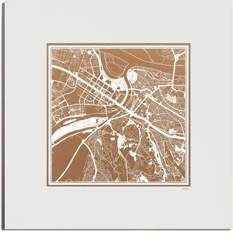 Vista 141 de O3 Design Studio Mapa de corte de papel de París, color negro mate, 20 x 20 pulgadas, arte en papel