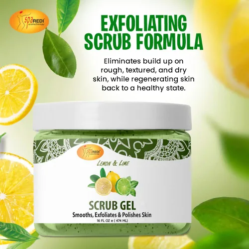 Vista 6 de SPA REDI Exfoliante exfoliante de piedra pómez, limón y lima, 16 onzas - Manicura, pedicura y exfoliante corporal infundido con ácido hialurónico