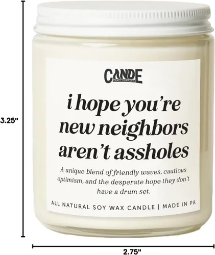 Vista 7 de CE Craft - Funny Housewarming Candle - New Home Gifts Ideas - Homeowner - New Apartment - Closing Gifts (Hope Your New Neighbors)