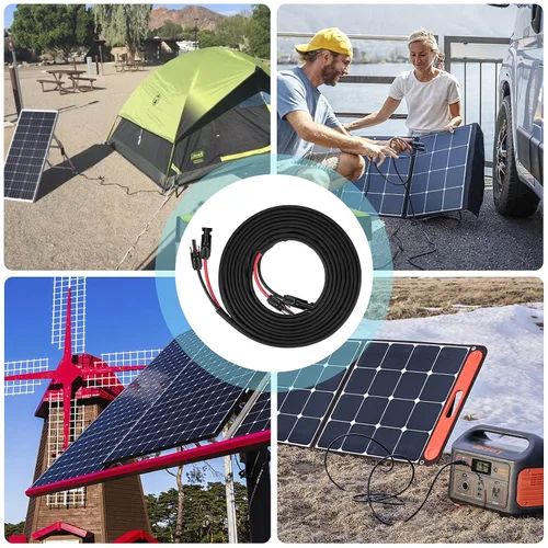 Vista 7 de Cable de extensión de panel solar de 30 pies 10 AWG con conectores hembra y macho, cable de extensión solar para paneles solares, controladores