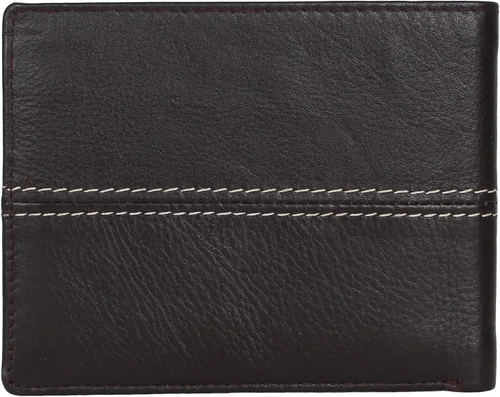 Vista 3 de Pitaara Cartera plegable hecha a mano de cuero genuino para hombres