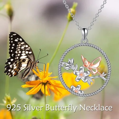 Vista 5 de VENACOLY OctopusButterfly Necklace 925 Sterling Silver Octopus Pendant fo Men Women Jewelry Gifts for Mother Dad
