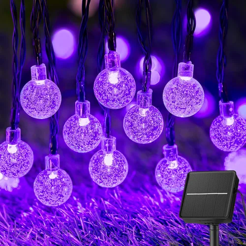 Vista 19 de Brightown Luces de Cadena Solares para Exteriores 60 LED 35.6 Pies Luces de Globo de Cristal con 8 Modos de Iluminación, Luces Solares Impermeables