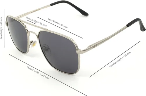 Vista 6 de J+S Lentes de sol de aviador cuadrados clásicos de estilo militar, polarizados, 100% protección UV para hombres y mujeres
