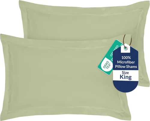 Vista 84 de Royale Linens Paquete de 2 fundas de almohada de tamaño estándar de 20 x 26 pulgadas, microfibra cepillada, fundas de almohada de cama, resistentes