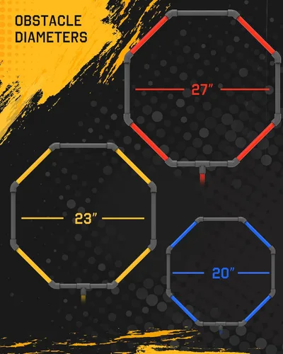 Vista 4 de Galvanox Drone RC Racing con kit de carrera de obstáculos, incluye 3 tamaños de aro para juego de competencia