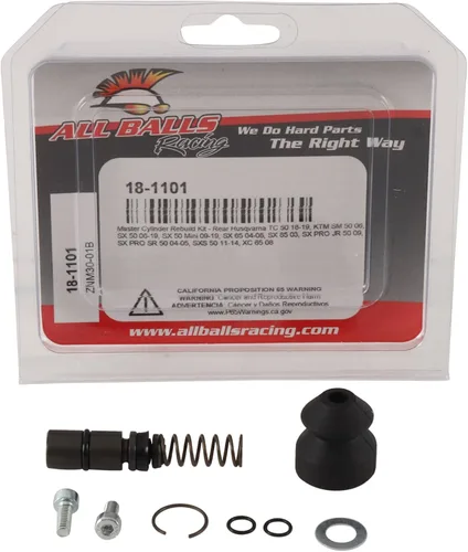 Vista 3 de All Balls Kit de reconstrucción de cilindro maestro (18-1101) compatible con/reemplazo para Husqvarna TC 50 2018 2019, negro