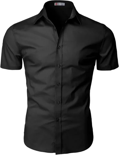 Vista 3 de H2H Men's Slim Fit Short Sleeve Dress Shirts for Formal and Casual Business Fashion