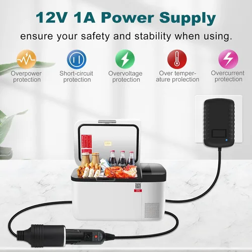 Vista 2 de inShareplus Convertidor de 12V 1A 12W CA a CC, adaptador de encendedor de cigarrillos de 12 voltios, CA 100~240V a CC 12V Adaptador de encendedor
