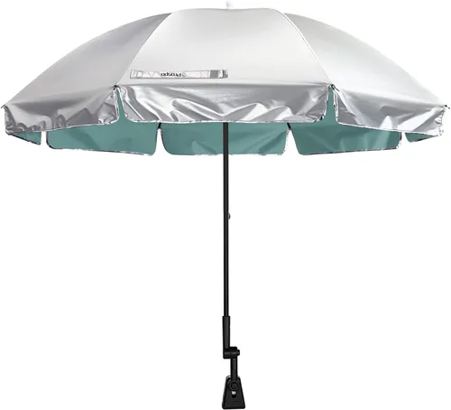 Vista 10 de Prospo Sombrilla para silla de playa con abrazadera ajustable universal, protección UV, sombrilla para exteriores, cochecitos, sillas de ruedas